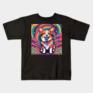 Psychedelic Corgi Kids T-Shirt